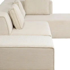 Hot Hoekbank Infinity Ottomane Cord Cream Right Kasten|Tuinmeubelen
