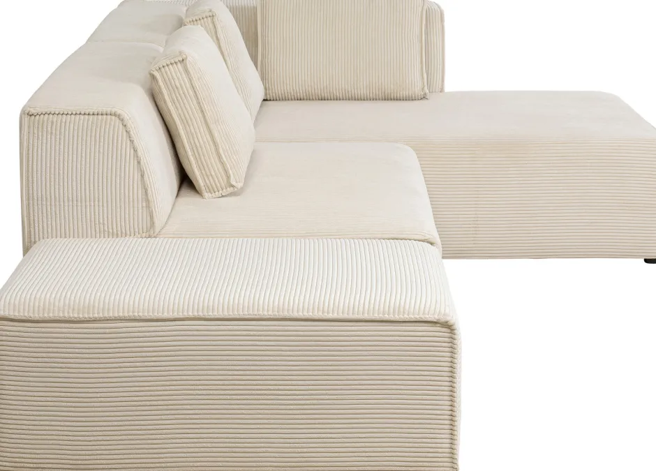 Hot Hoekbank Infinity Ottomane Cord Cream Right Kasten|Tuinmeubelen