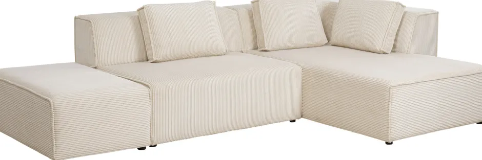 Hot Hoekbank Infinity Ottomane Cord Cream Right Kasten|Tuinmeubelen
