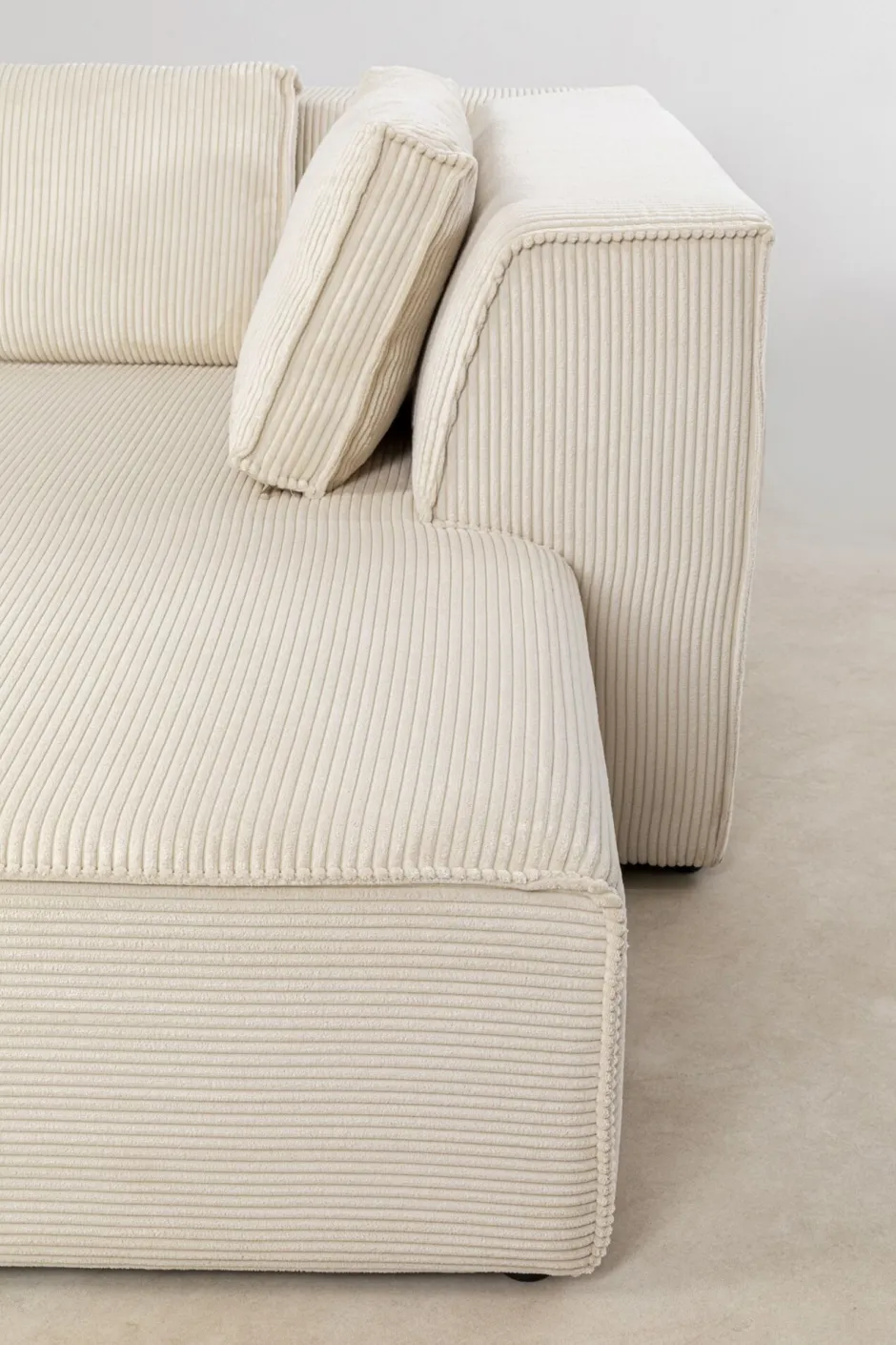 Hot Hoekbank Infinity Ottomane Cord Cream Right Kasten|Tuinmeubelen