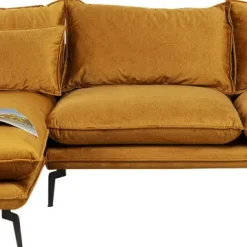 Flash Sale Hoekbank Monza Left Velvet Curry 296cm Kasten|Tuinmeubelen