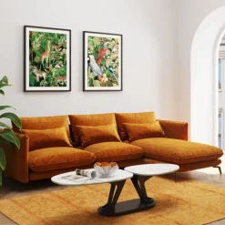 Online Hoekbank Monza Right Velvet Curry 296cm Kasten|Tuinmeubelen