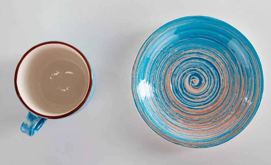Discount Koffiekopje Swirl Blauw (2-delig) Servies & Tafelaccessoires|Kasten