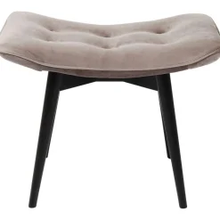 Outlet Kruk Black Vicky Fluweel Grijs 46x59cm Poefs & Krukken|Kasten