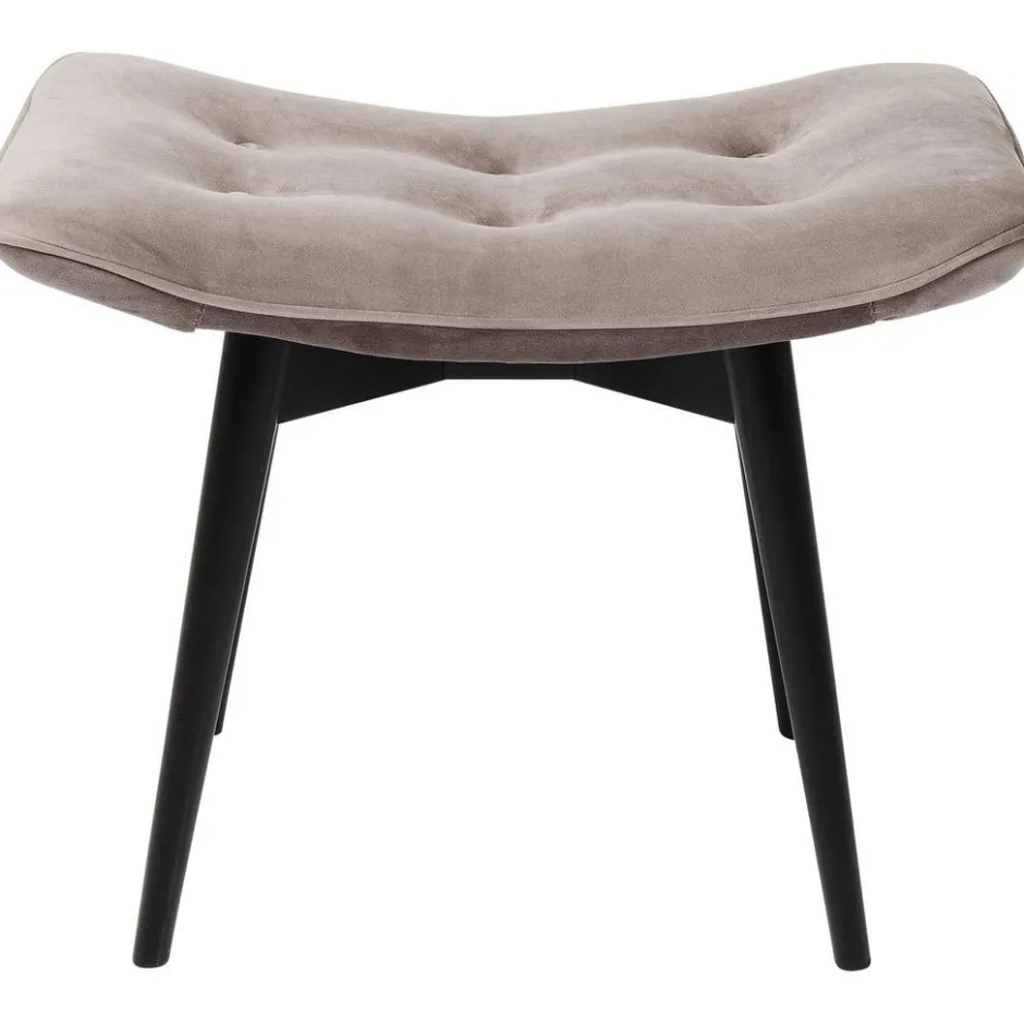 Outlet Kruk Black Vicky Fluweel Grijs 46x59cm Poefs & Krukken|Kasten