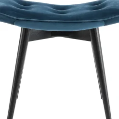 Hot Kruk Black Vicky Fluweel Petrol-Blauw 46x59cm Poefs & Krukken|Kasten