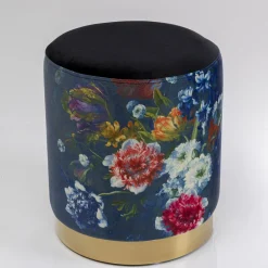 Discount Kruk Cherry Flower Black Brass Ø32cm Poefs & Krukken|Kasten