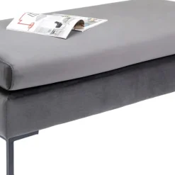 Best Sale Kruk Gianni Velvet Grey Black Poefs & Krukken|Kasten
