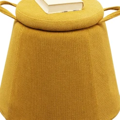 Discount Kruk Thimble Storage Geel Ø51cm Poefs & Krukken|Kasten