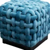 Online Kruk Weave Square Blauw 47x47cm Poefs & Krukken|Kasten