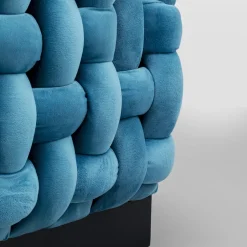 Online Kruk Weave Square Blauw 47x47cm Poefs & Krukken|Kasten