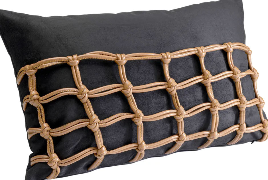 Shop Kussen Grete Plaid Black 50x30cm Vloerkleden & Textiel