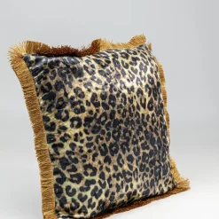 New Kussen Leo Fringe 45x45cm Vloerkleden & Textiel|Kasten