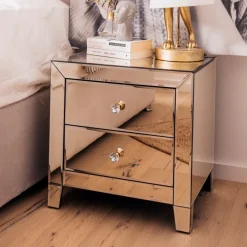 Outlet Nachtkastje Luxury Champagne 2 Lades Kasten|Lage Kasten & Dressoirs