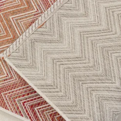 Outlet Outdoor Vloerkleed Zigzag Red 160x230cm Kasten|Tuinmeubelen