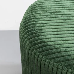 Best Poef Cherry Dark Green Cord Brass Ø35cm Poefs & Krukken|Kasten