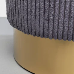 Hot Poef Cherry Grey Cord Brass 35cm Poefs & Krukken|Kasten
