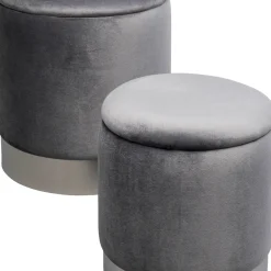 Discount Poef Cherry Storage Grey Silver (2/set) Poefs & Krukken|Kasten