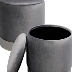 Discount Poef Cherry Storage Grey Silver (2/set) Poefs & Krukken|Kasten