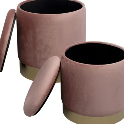 Hot Poef Cherry Storage Mauve Brass (2/set) Poefs & Krukken|Kasten