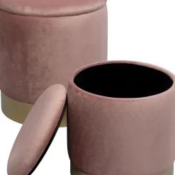 Hot Poef Cherry Storage Mauve Brass (2/set) Poefs & Krukken|Kasten
