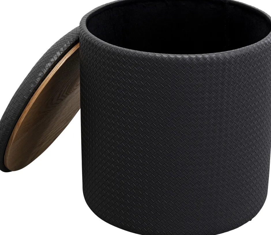 Store Poef Venezia Storage Black 40cm Poefs & Krukken|Kasten