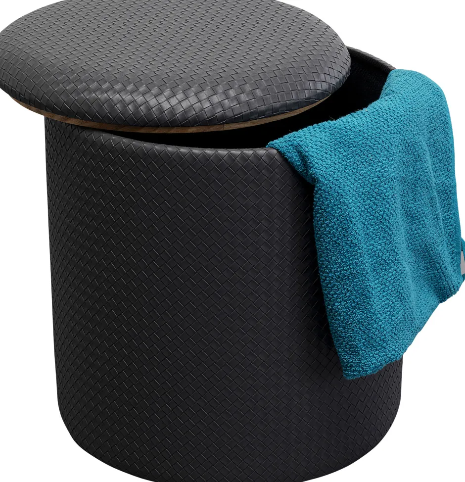Store Poef Venezia Storage Black 40cm Poefs & Krukken|Kasten