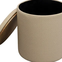 Sale Poef Venezia Storage Cream 40cm Poefs & Krukken|Kasten