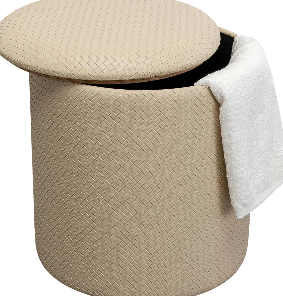 Sale Poef Venezia Storage Cream 40cm Poefs & Krukken|Kasten