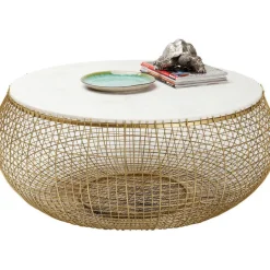 Best Salontafel Cesta Marmer Goud Ø100cm Kasten|Tafels