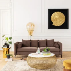 Best Salontafel Cesta Marmer Goud Ø100cm Kasten|Tafels