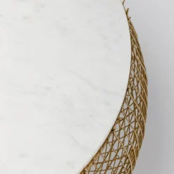 Best Salontafel Cesta Marmer Goud Ø100cm Kasten|Tafels