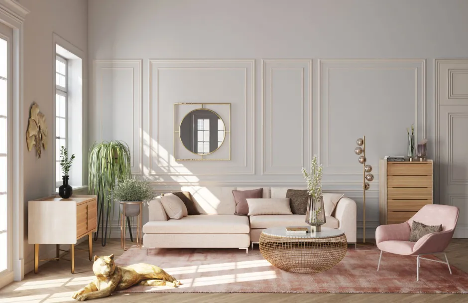 Best Salontafel Cesta Marmer Goud Ø100cm Kasten|Tafels