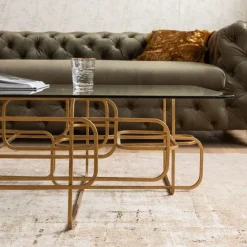 Sale Salontafel Meander Gold 140x80cm Kasten|Tuinmeubelen