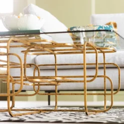 Sale Salontafel Meander Gold 140x80cm Kasten|Tuinmeubelen