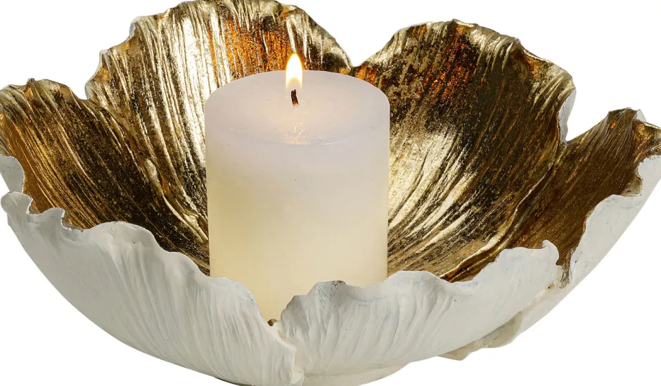 Best Sale Schaal Flower Bloom Creme Goud Ø25 Servies & Tafelaccessoires|Woondecoratie