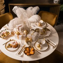 Best Sale Schaal Flower Bloom Creme Goud Ø25 Servies & Tafelaccessoires|Woondecoratie