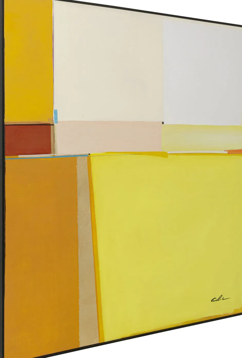 Outlet Schilderij Abstract Shapes Yellow 113x113cm Wanddecoratie|Kasten