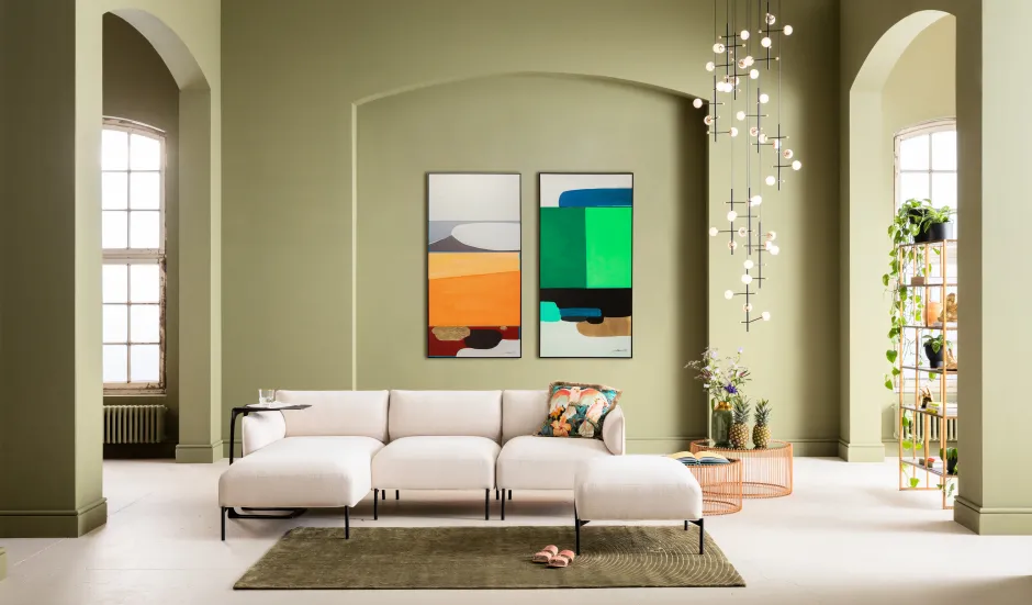 Cheap Schilderij Abstract Shapes Orange 73x143cm Wanddecoratie|Tuinmeubelen