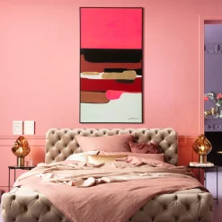 Sale Schilderij Abstract Shapes Pink 73x143cm Wanddecoratie|Tuinmeubelen