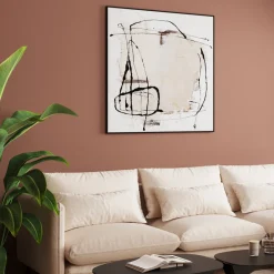 Hot Schilderij Dust Grey 100x100cm Wanddecoratie|Kasten
