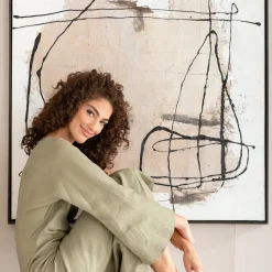 Hot Schilderij Dust Grey 100x100cm Wanddecoratie|Kasten