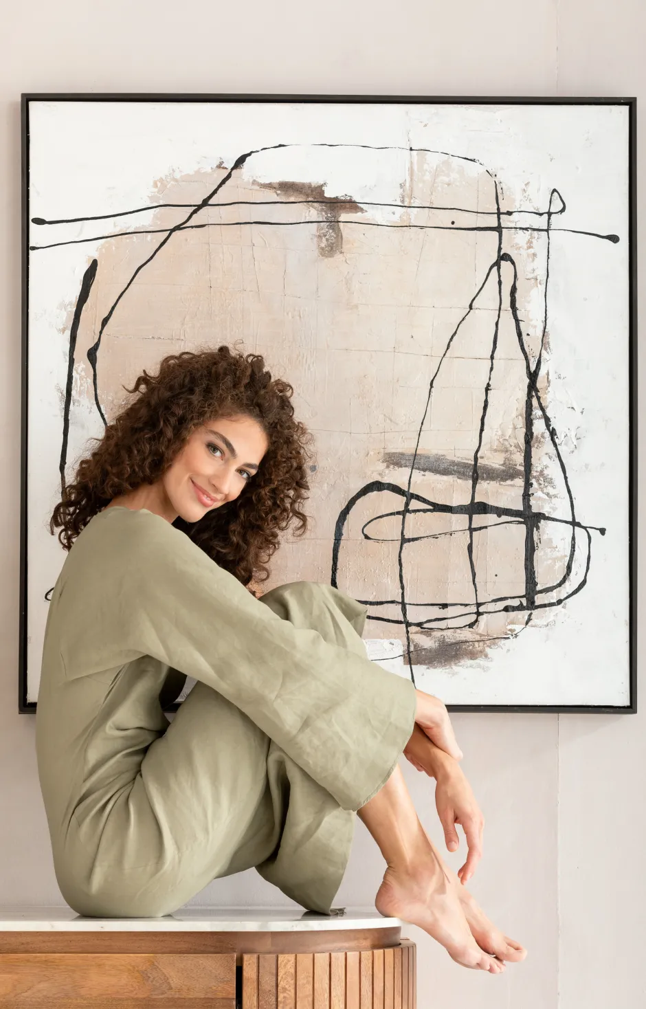 Hot Schilderij Dust Grey 100x100cm Wanddecoratie|Kasten