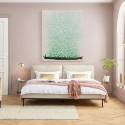 Fashion Schilderij Flower Boat Beige Green 120x160cm Wanddecoratie