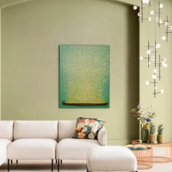 Shop Schilderij Flower Boat Green Yellow 80x100cm Wanddecoratie
