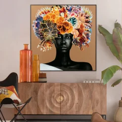Best Sale Schilderij Flower Hair 120x120cm Wanddecoratie|Kasten