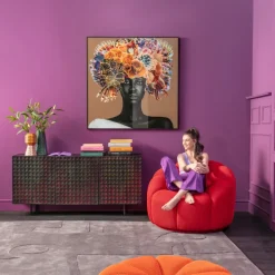 Best Sale Schilderij Flower Hair 120x120cm Wanddecoratie|Kasten