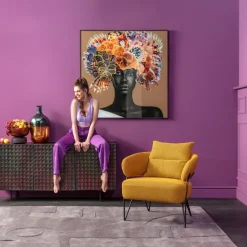 Best Sale Schilderij Flower Hair 120x120cm Wanddecoratie|Kasten