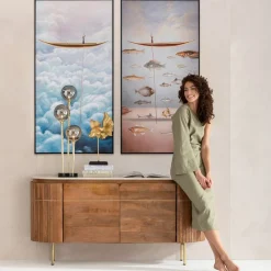 Fashion Schilderij Met Lijst Cloud Fisherman Boat 60x120cm Tuinmeubelen