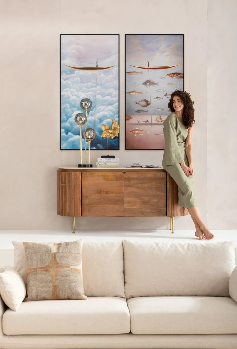 Fashion Schilderij Met Lijst Cloud Fisherman Boat 60x120cm Tuinmeubelen